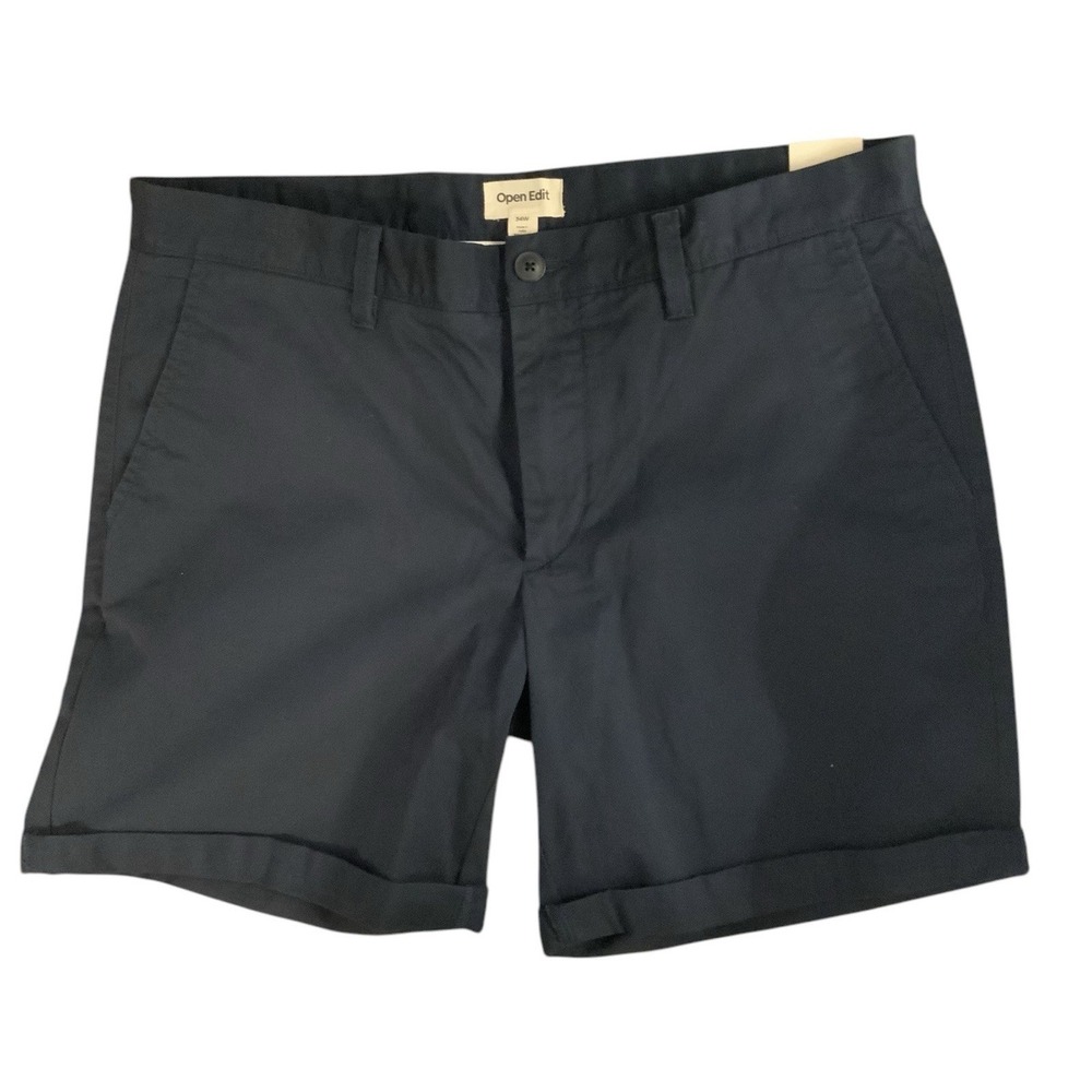 Open Edit Navy Men's Stretch Cotton Skinny Chino Shorts Sz 34 NWT